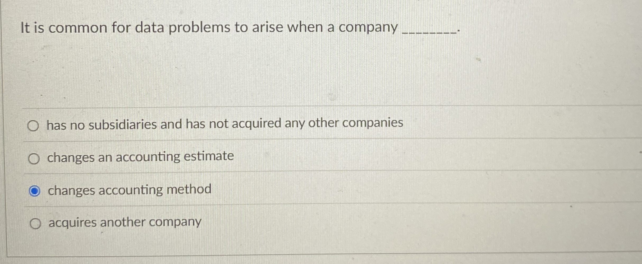 It is common for data problems to arise when a