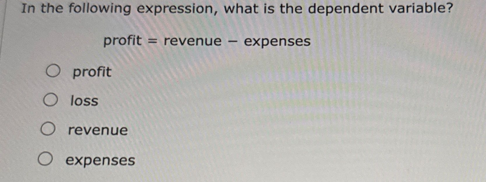 In the following expression, what is the