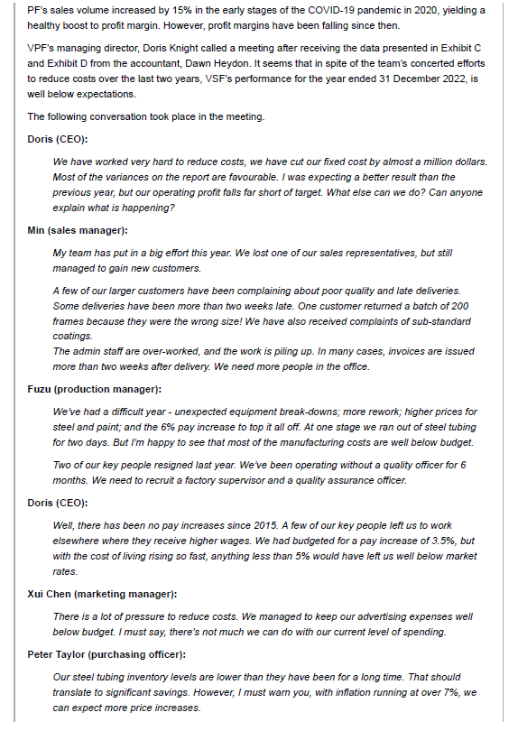 Section 7 Case study with four tasks - 15 marks