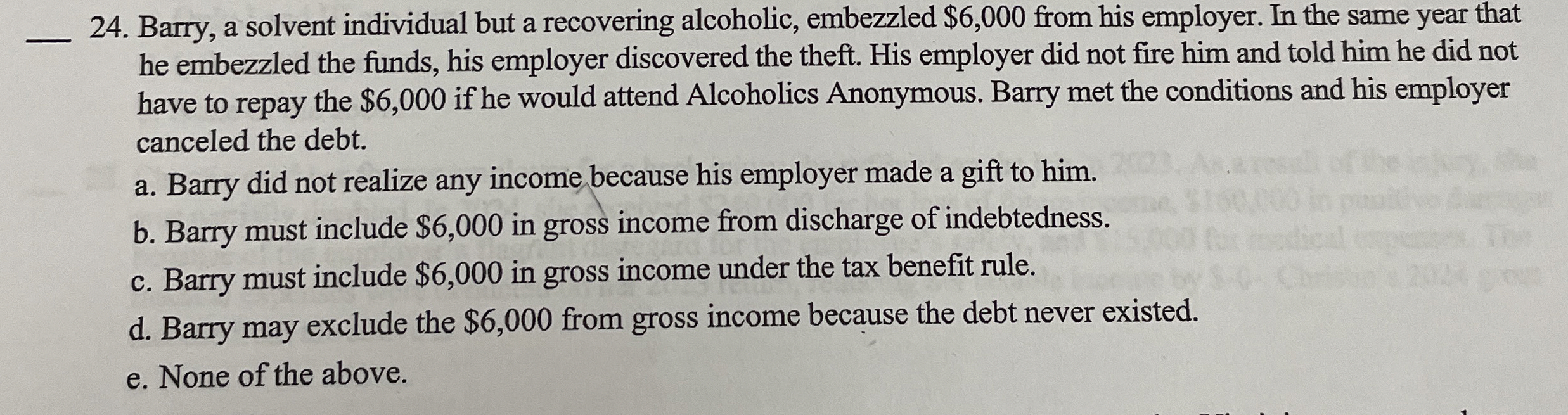 q , 2 4 . Barry, a solvent individual but a