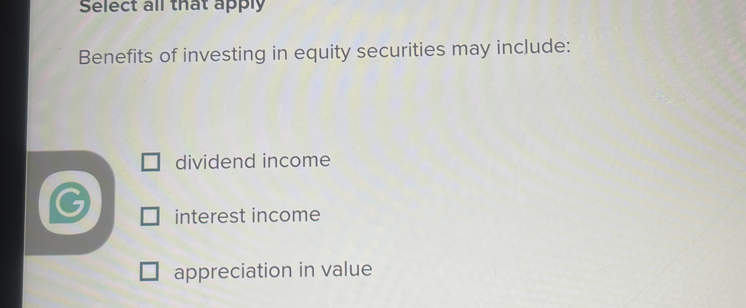 Benefits of investing in equity securities may
