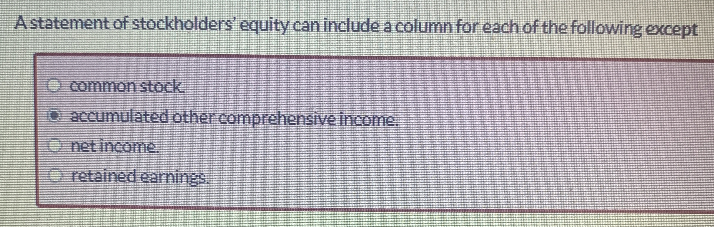 Astatement of stockholders' equity can include a