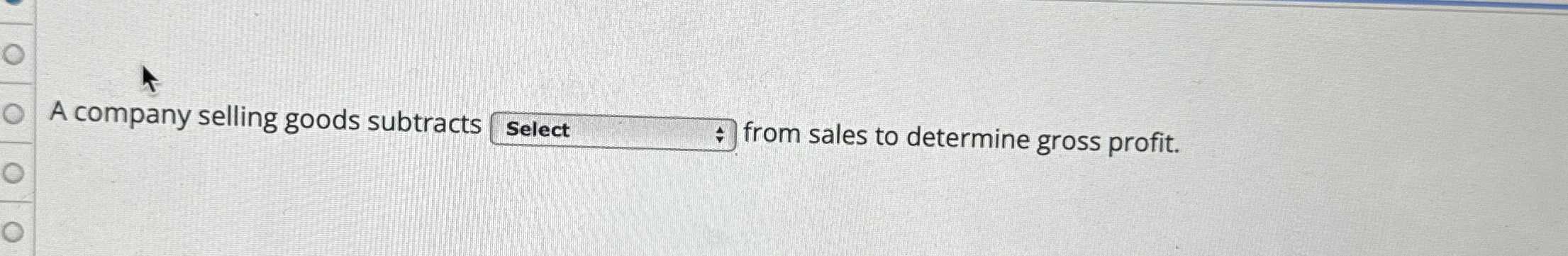 A company selling goods subtracts from sales to