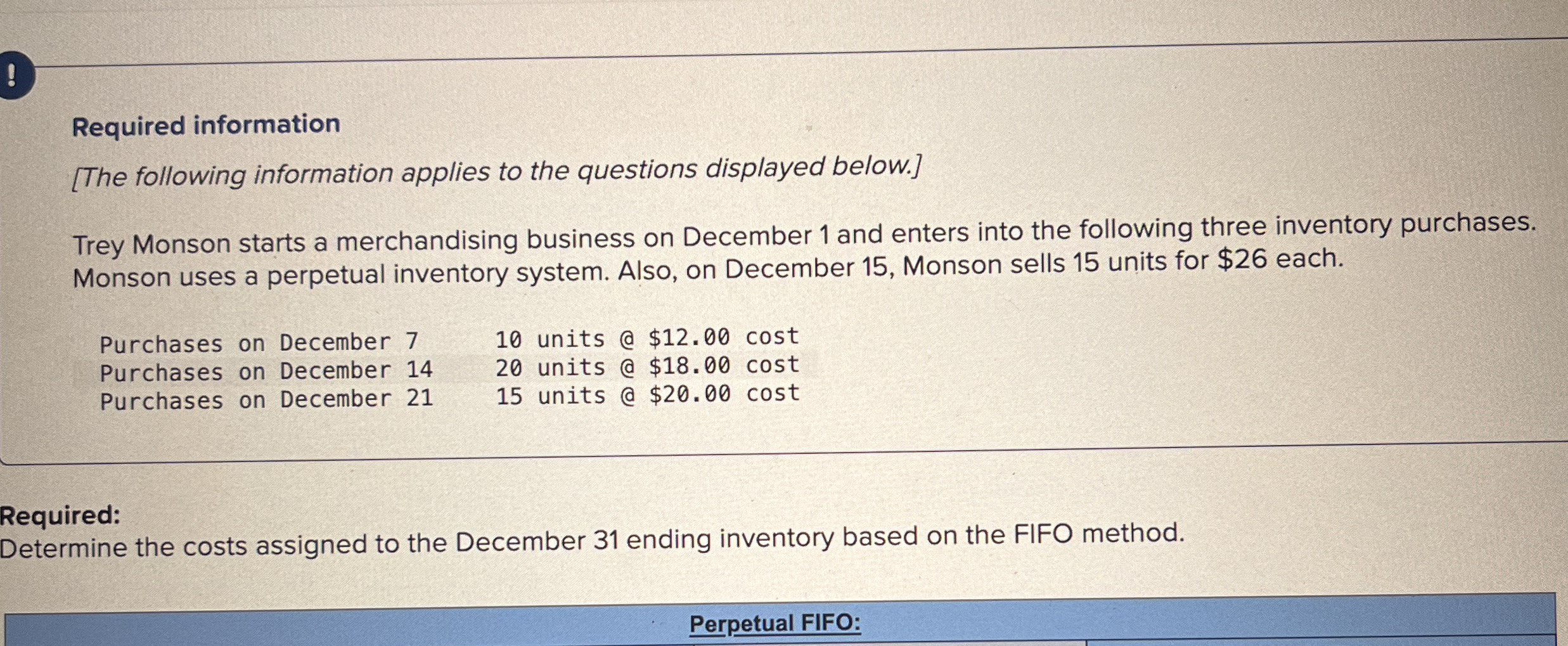 Required information [ The following information