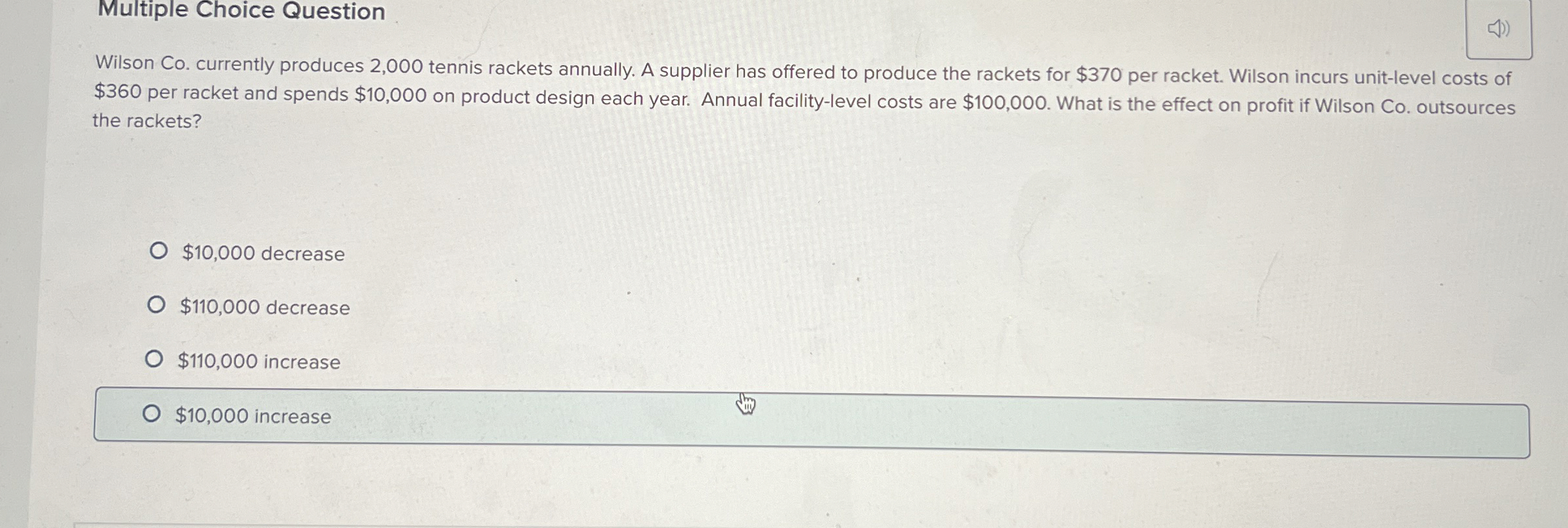 Multiple Choice Question Wilson Co . currently