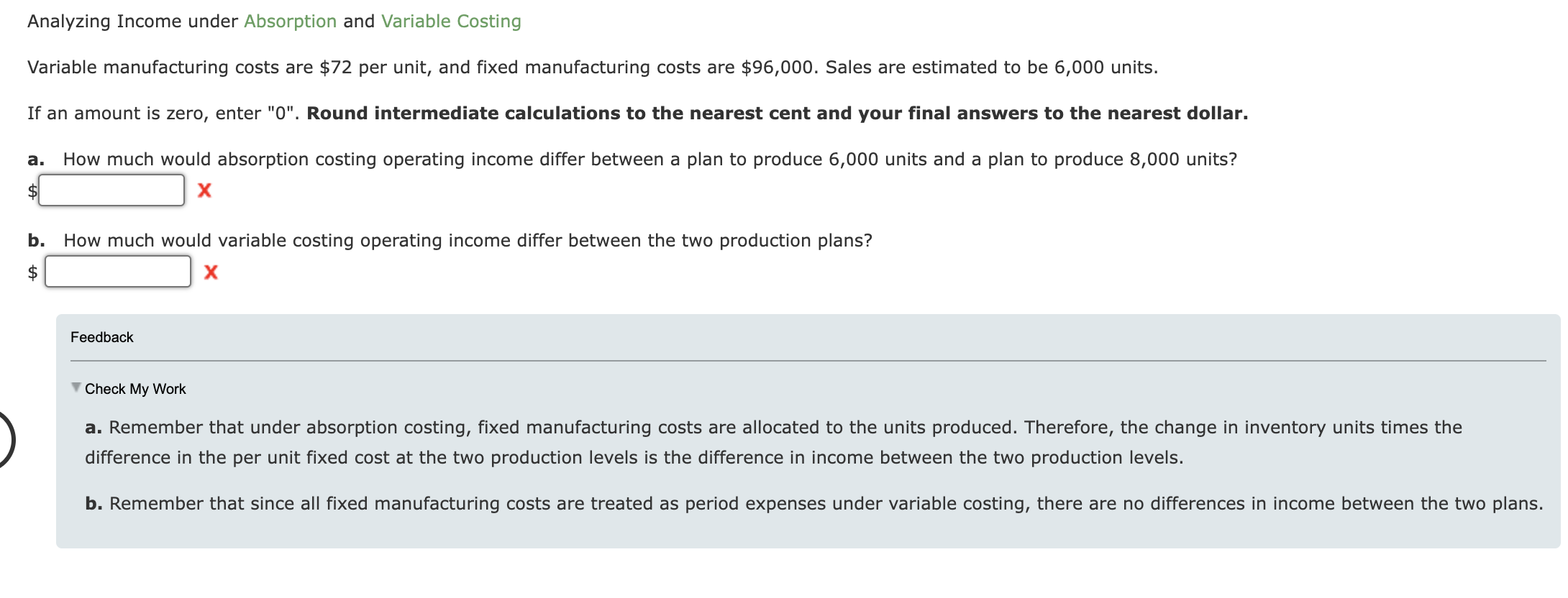Analyzing Income under Absorption and Variable