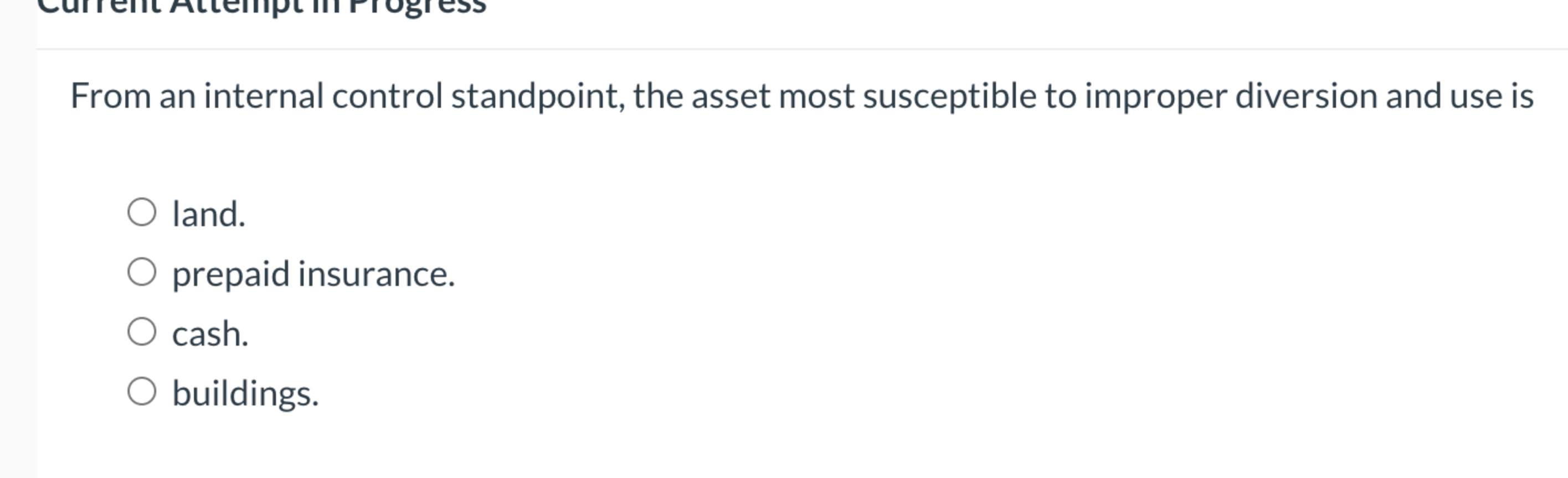Current Attempt in Progress A system of internal