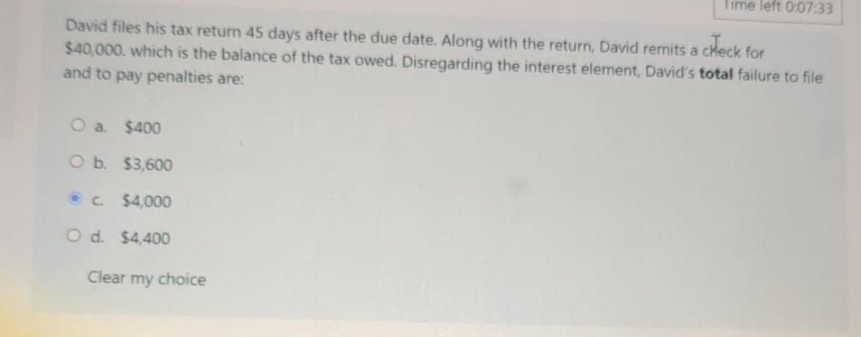 5 sen 1 ime left 0 : 0 7 : 3 3 David files his