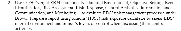 2. Use CDSD's eight ERM components Internal