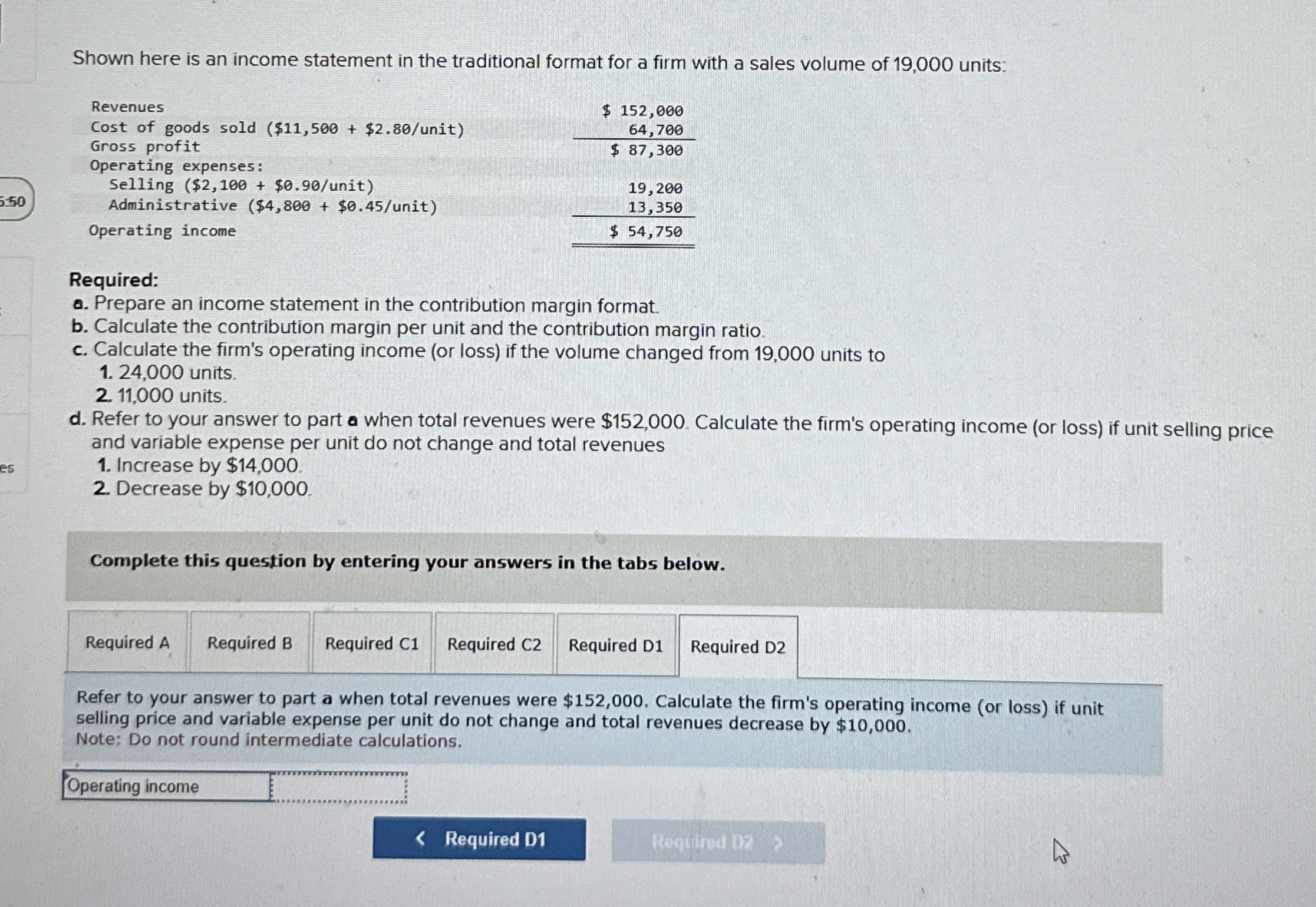 Shown here is an income statement in the
