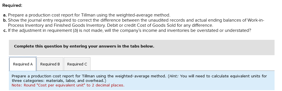 Problem 8-63 (Static) Prepare a Production Cost