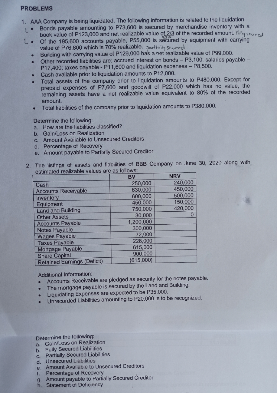help me answer problem 1 and 2 PROBLEMS 1. AAA