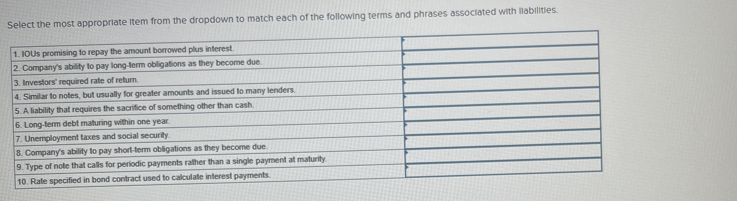 Select the most appropriate item from the