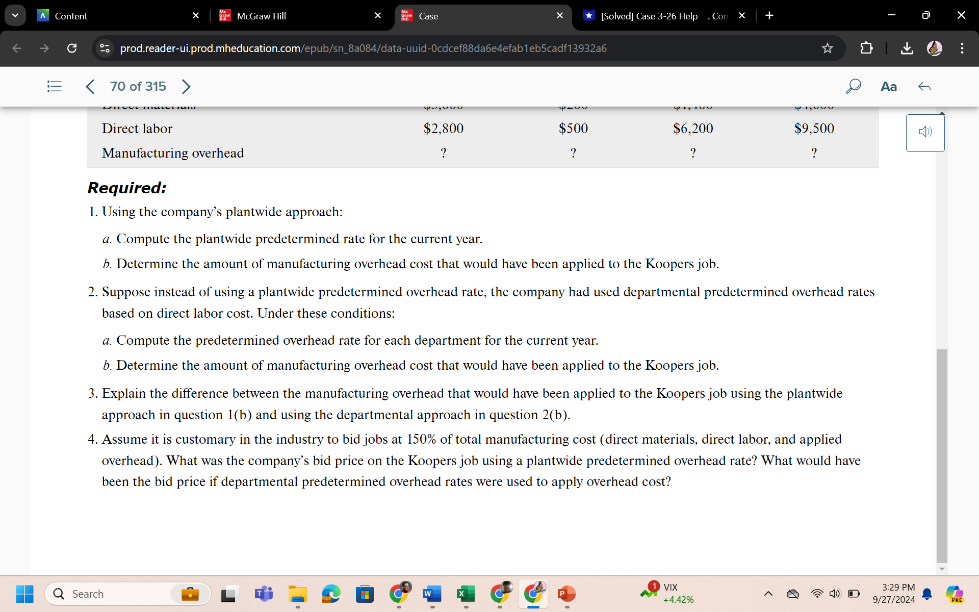 v LR kS s el X e * [Solved] Case 3-26 Help .Cor X