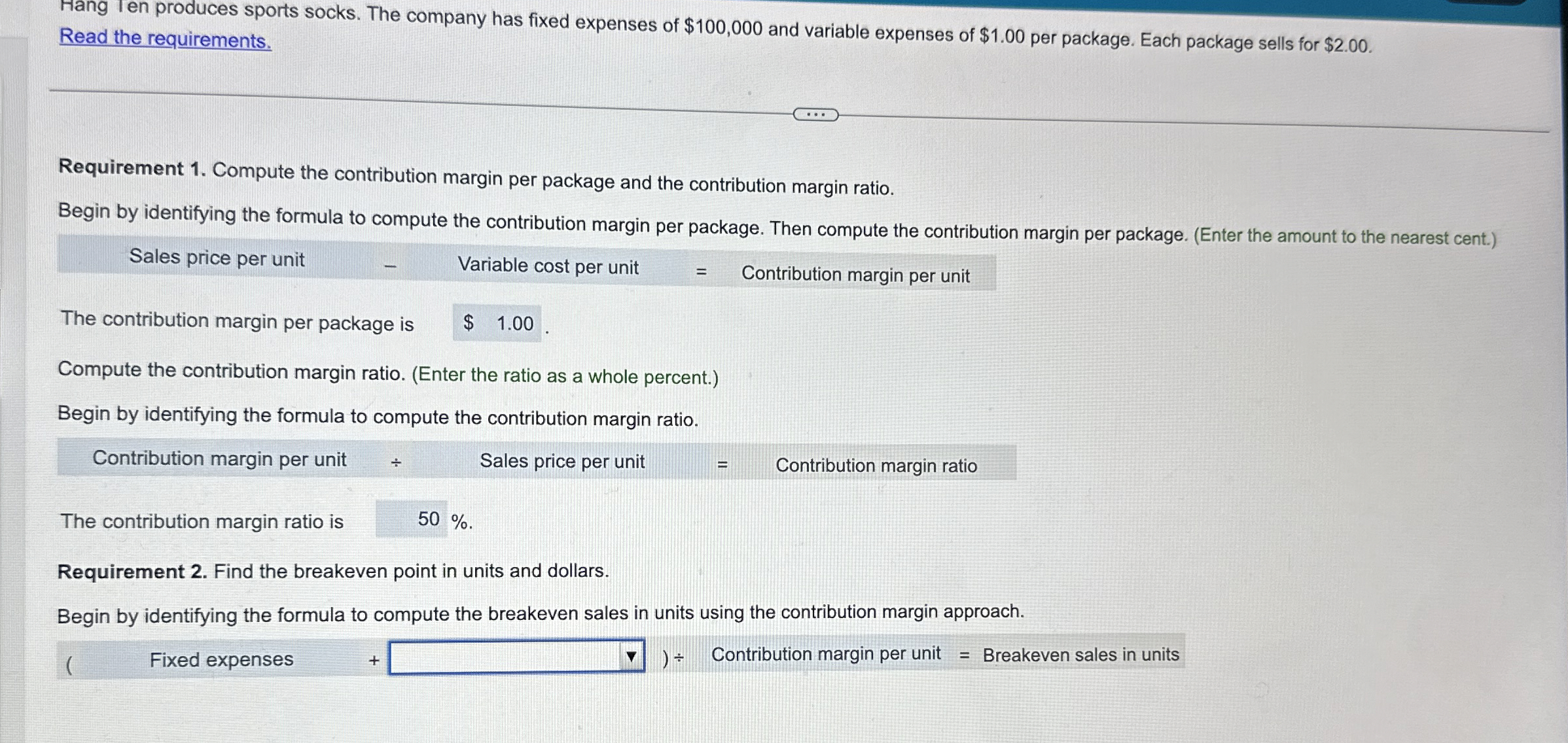Read the requirements. Requirement 1 . Compute