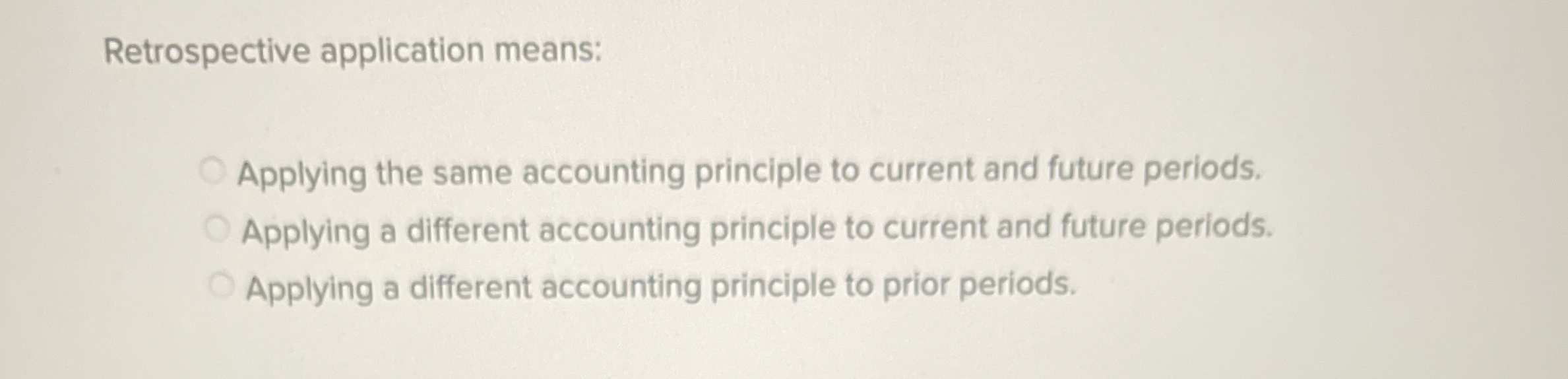 Retrospective application means: Applying the