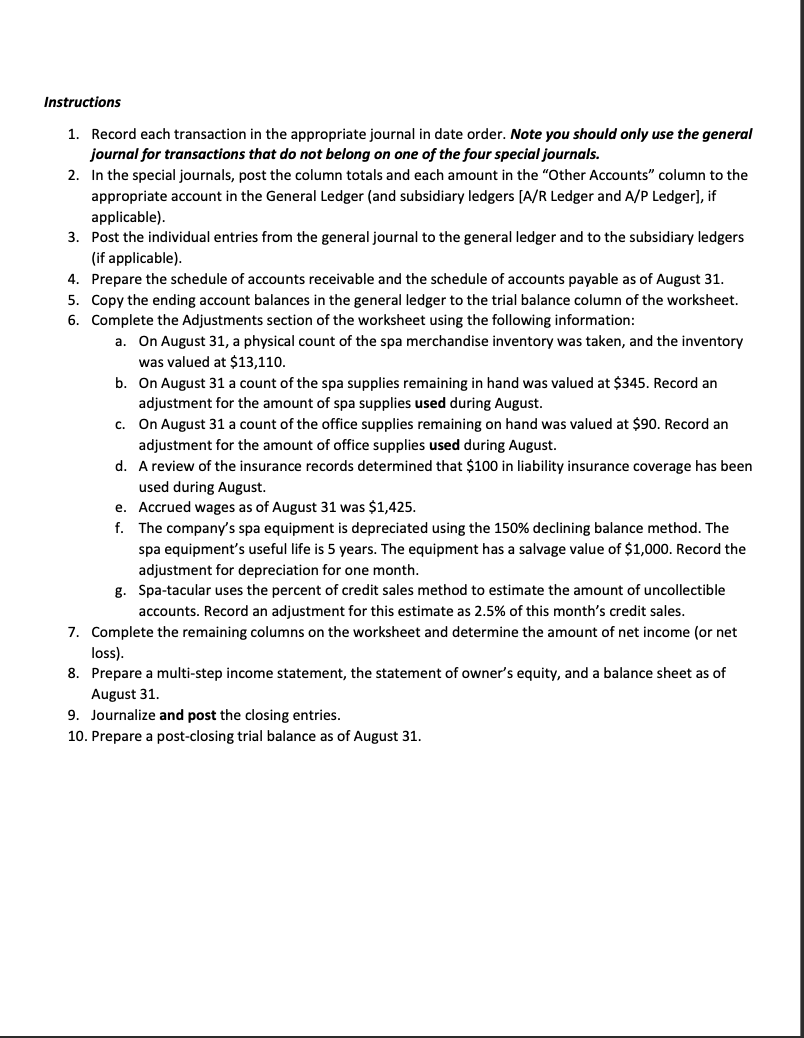 BOA 1111 Bookkeeping Course Project Chapters 5 -