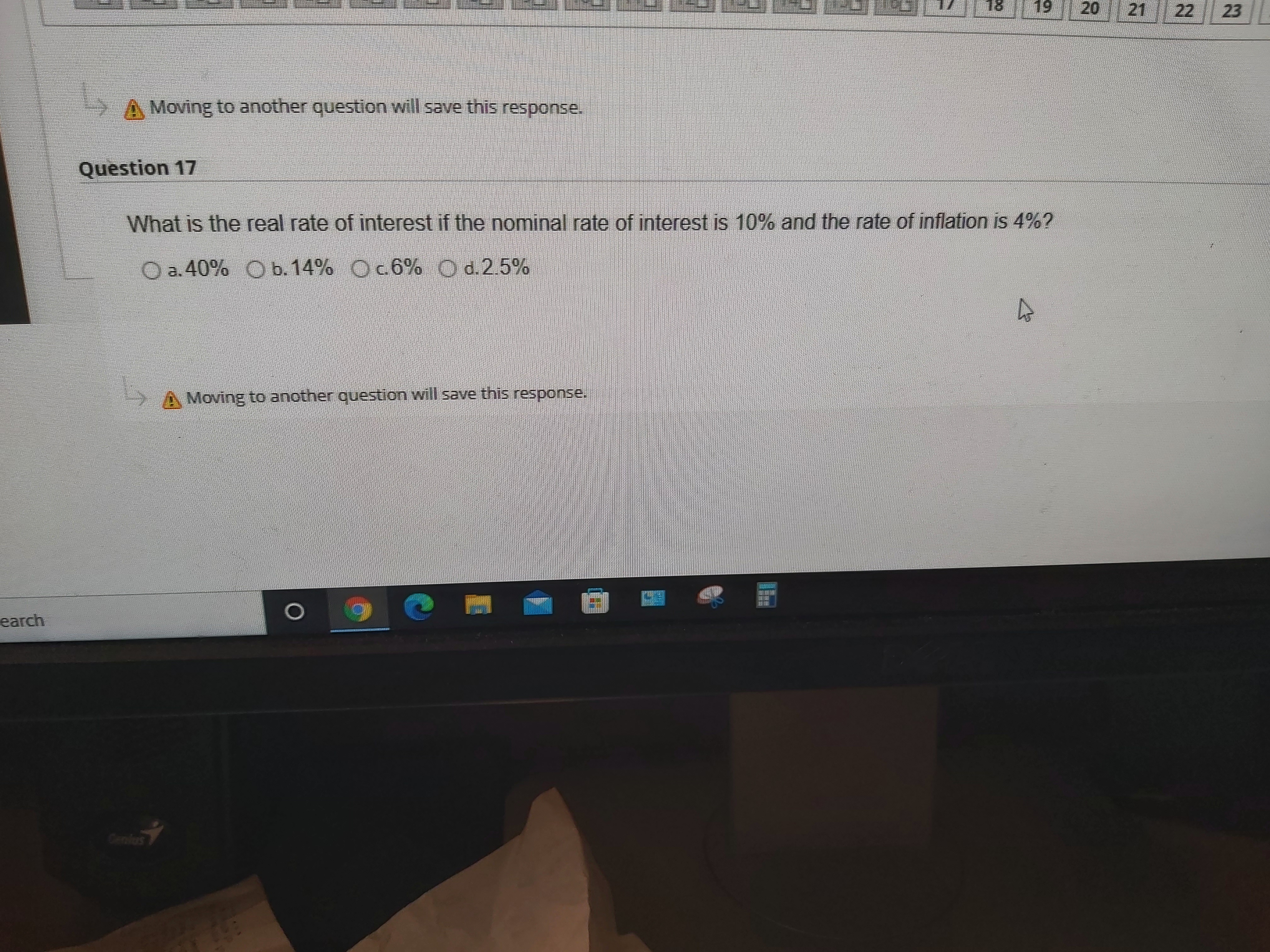 021 22 23 Moving to another question will save