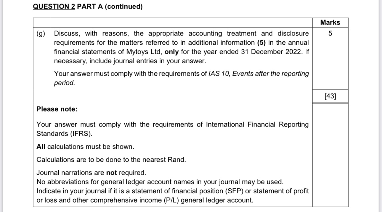 QUESTION 2 PART A (continued) Marks Discuss, with
