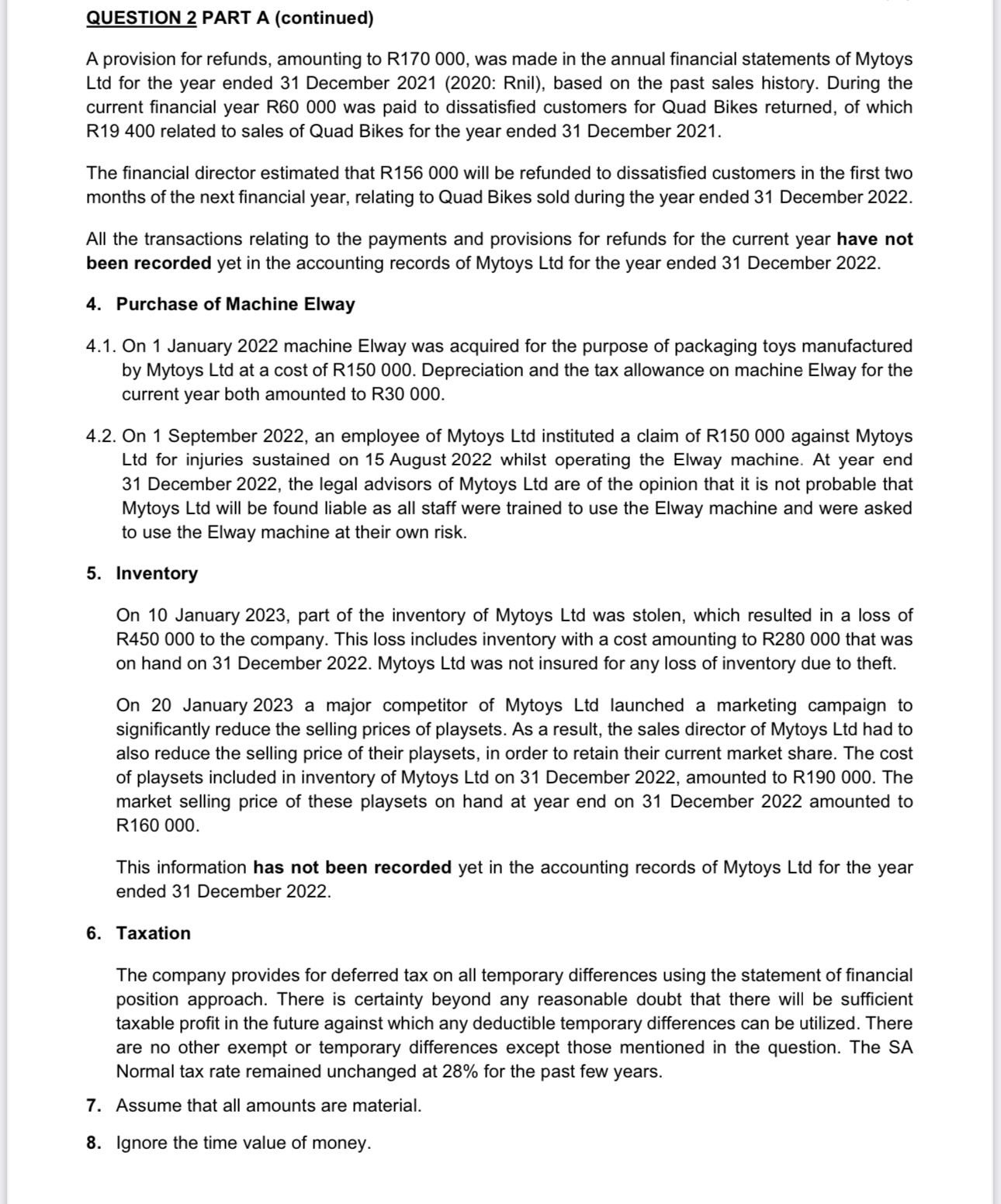 QUESTION 2 PART A (continued) Marks Discuss, with