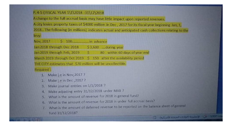 Please help P. 4-5 ( FISCAL YEAR 1\\1\\2018