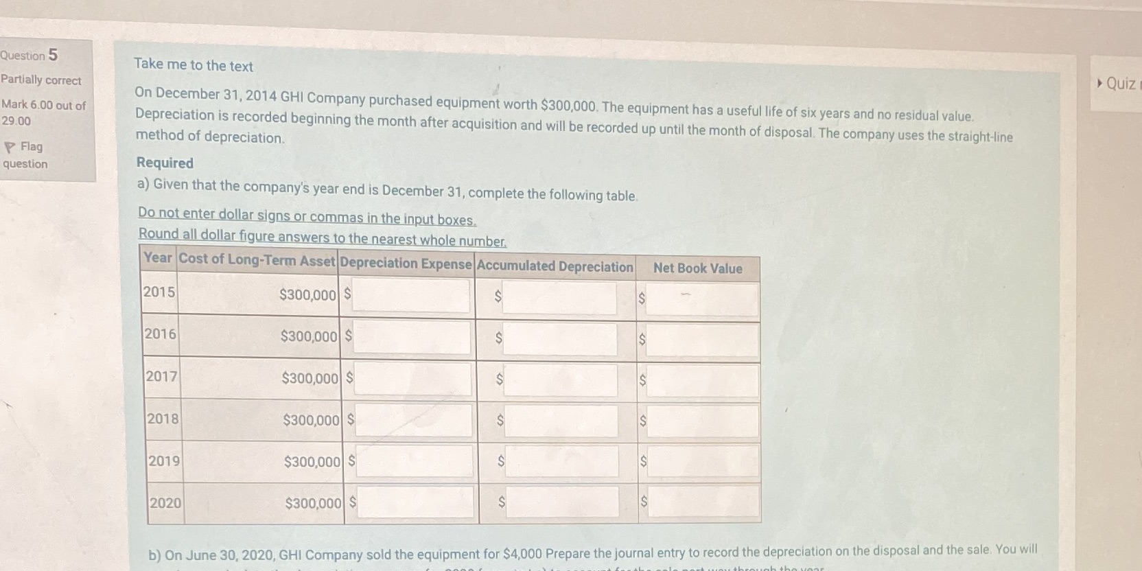 Question 5 Take me to the text Partially correct