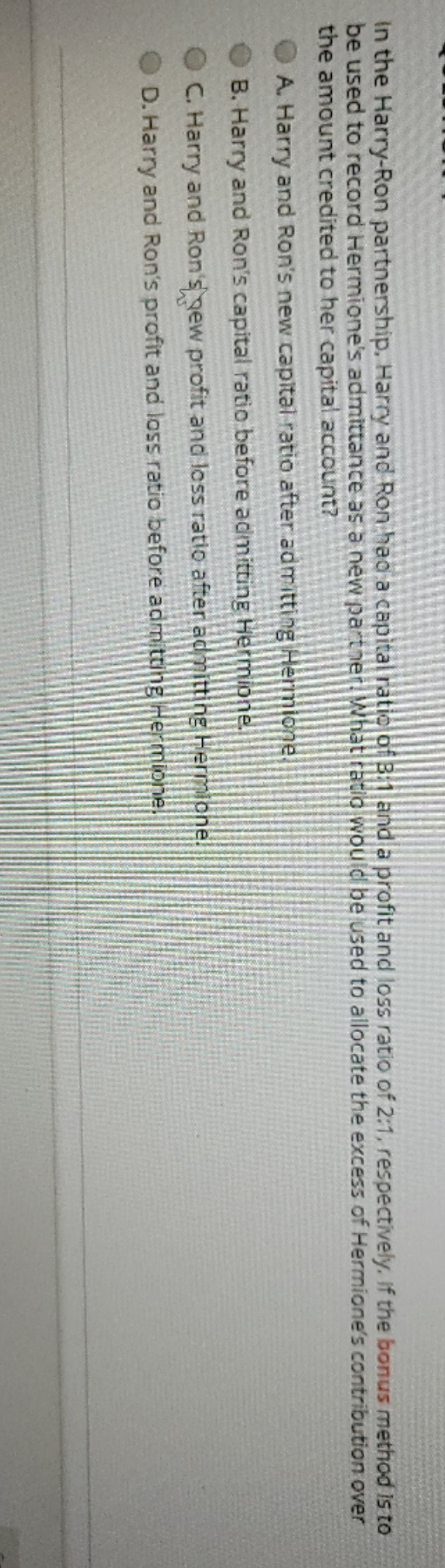 explain please In the Harry-Ron partnership,