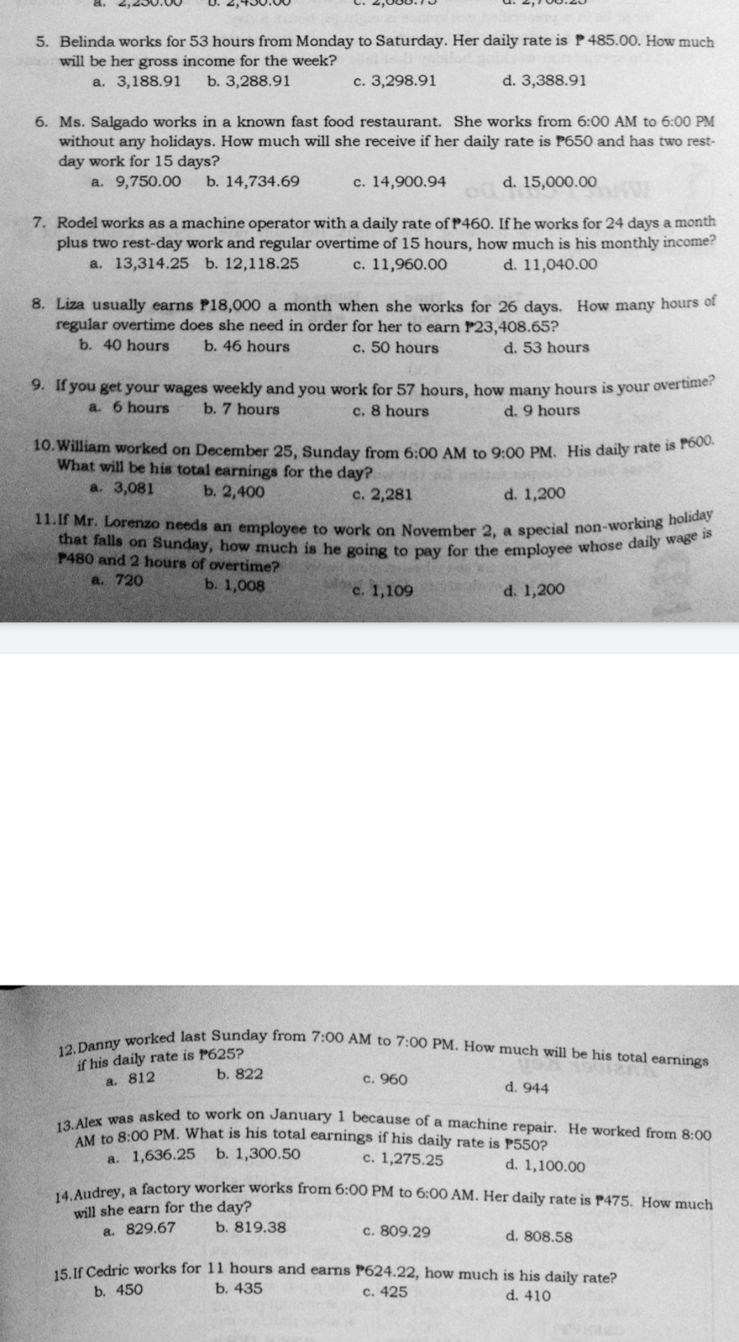 please answer and make solution 5. Belinda works