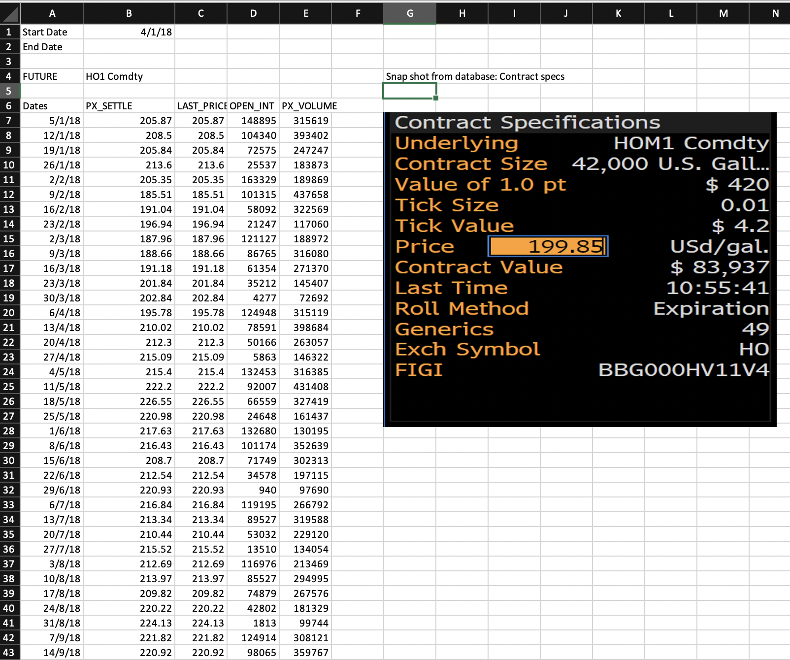 G M N B C D E F H K 1 Start Date 4/1/18 End Date