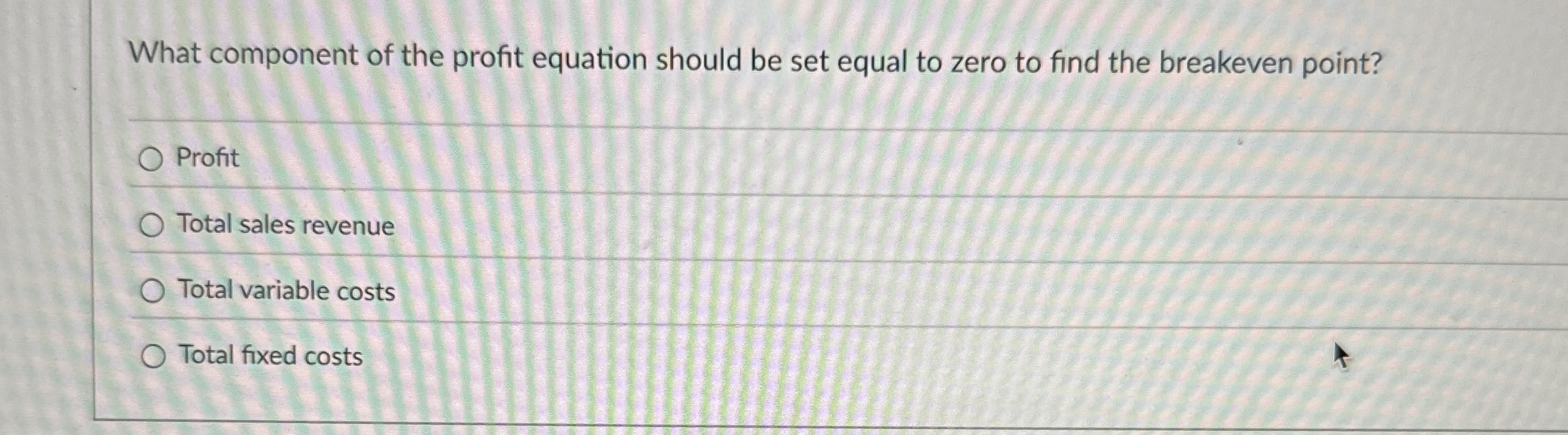 What component of the profit equation should be