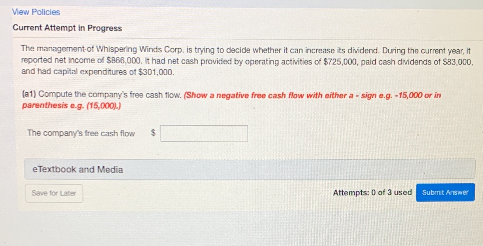 Question 6 View Policies Current Attempt in