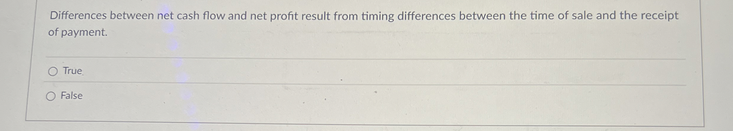 Differences between net cash flow and net profit