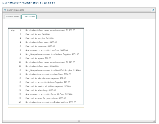 - -1. 2-M MASTERY PROBLEM (LO4, 5), pp. 53-54