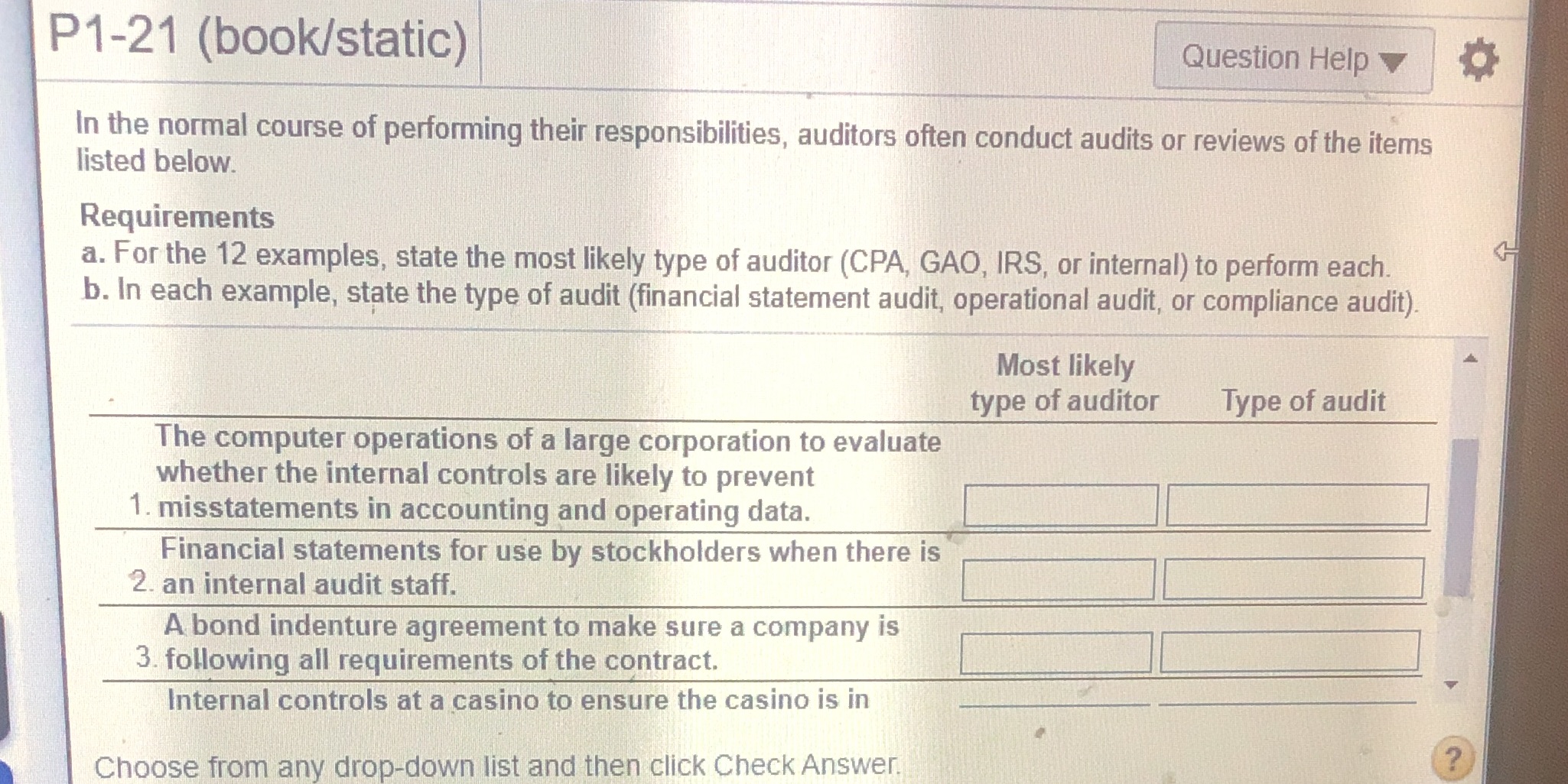 AC440-44 P1-21 (book/static) Question Help V In