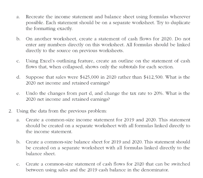 PROBLEMS 1. Using the data presented below: Big