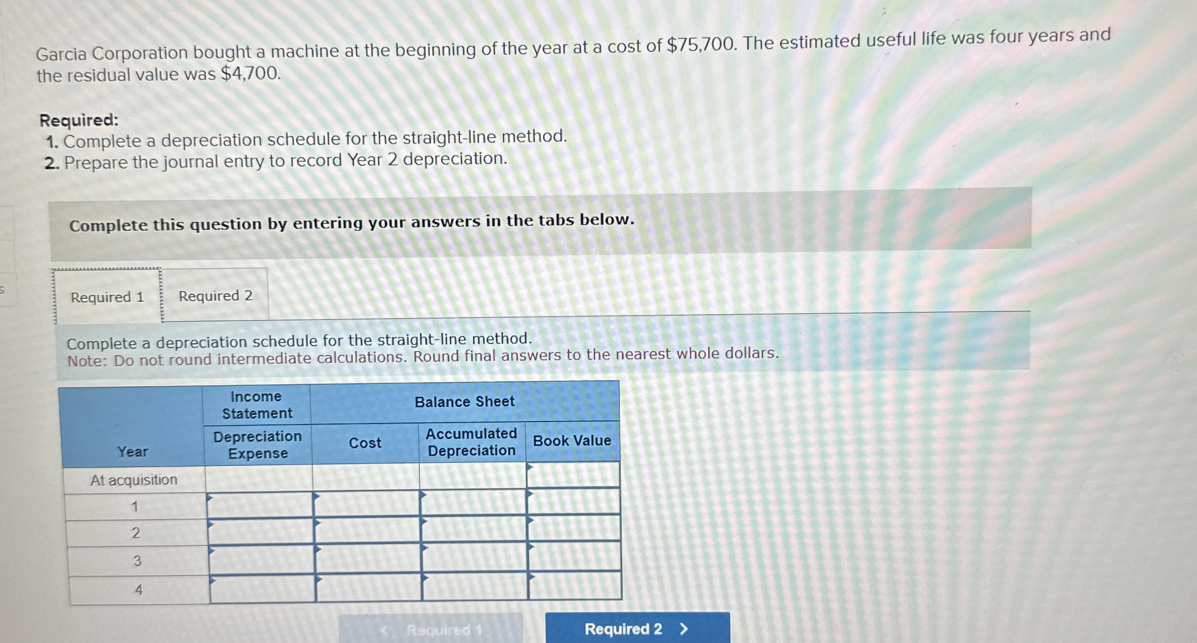 Garcia Corporation bought a machine at the