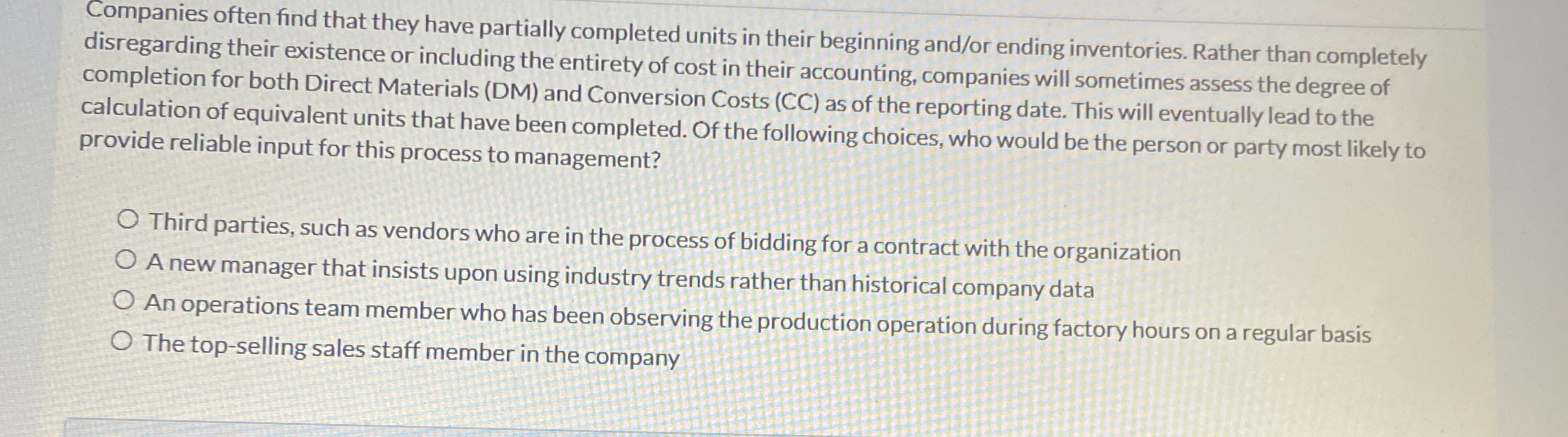 Companies often find that they have partially