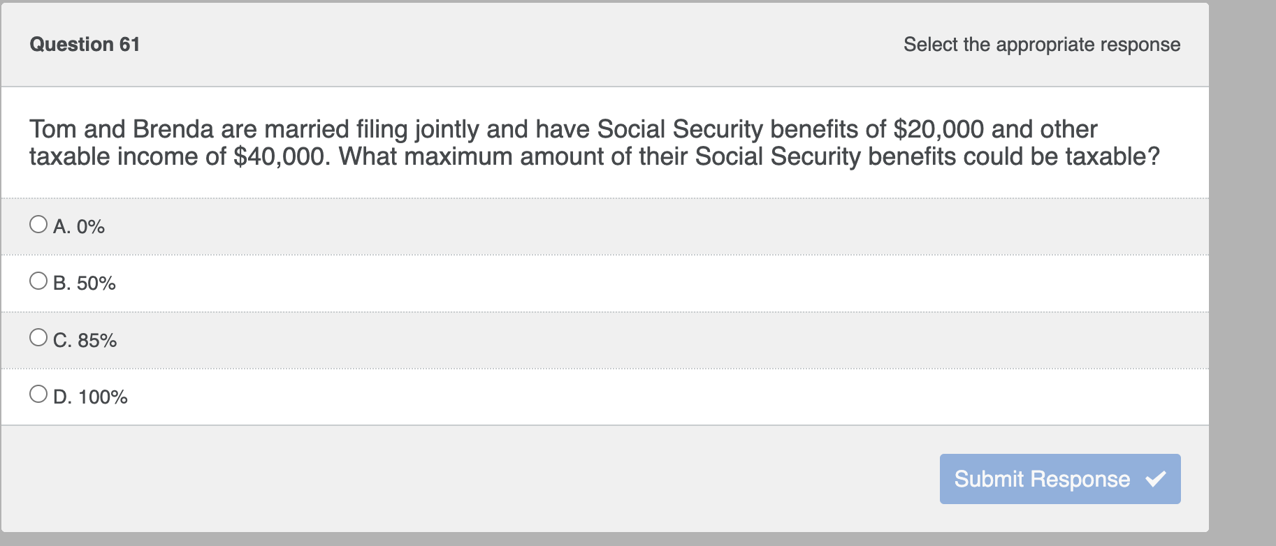 Tom and Brenda are married filing jointly and
