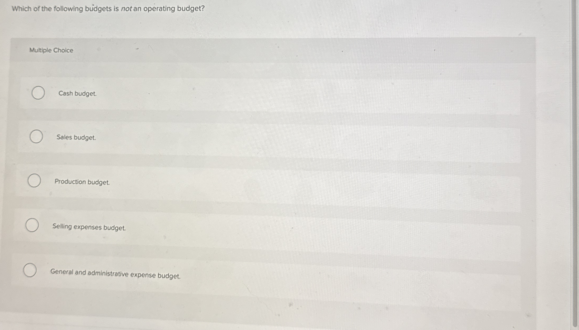 Which of the following buidgets is not an