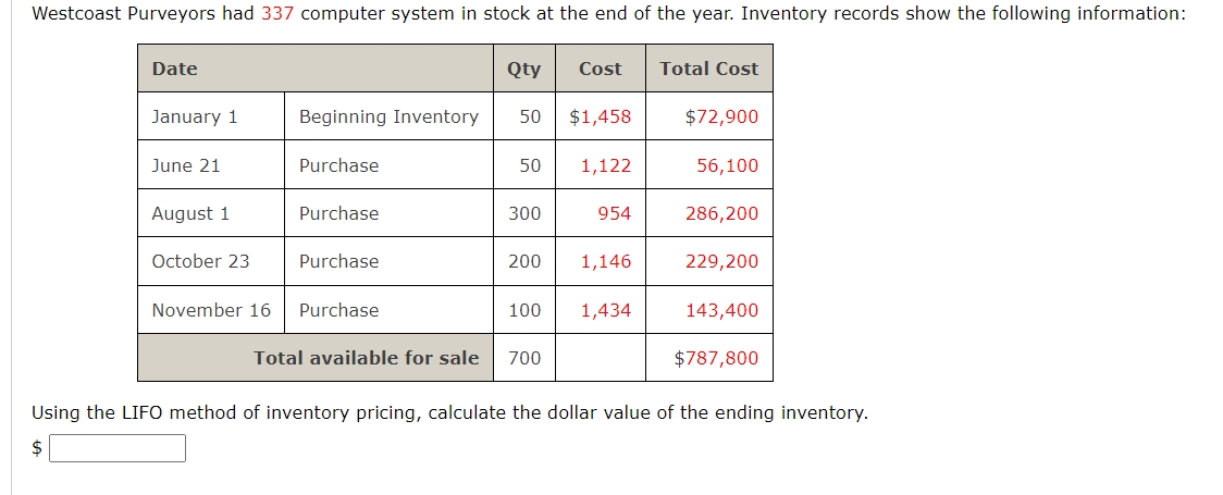 Westcoast Purveyors had 3 3 7 computer system in