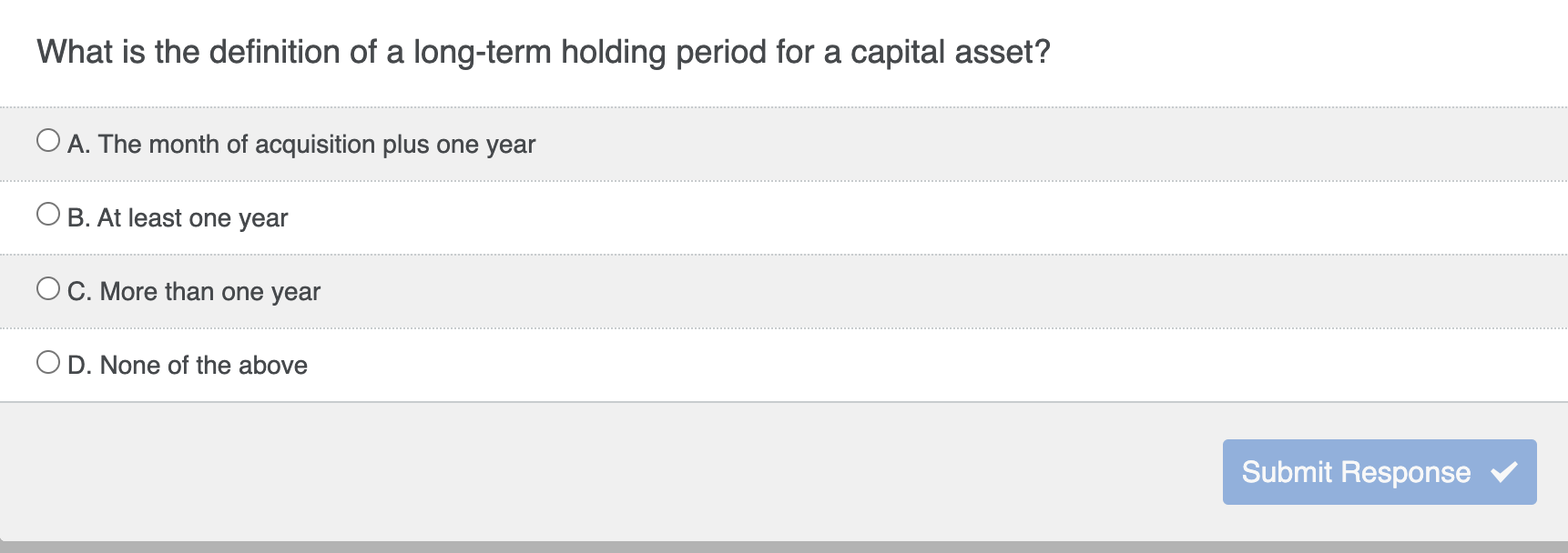 What is the definition of a long - term holding