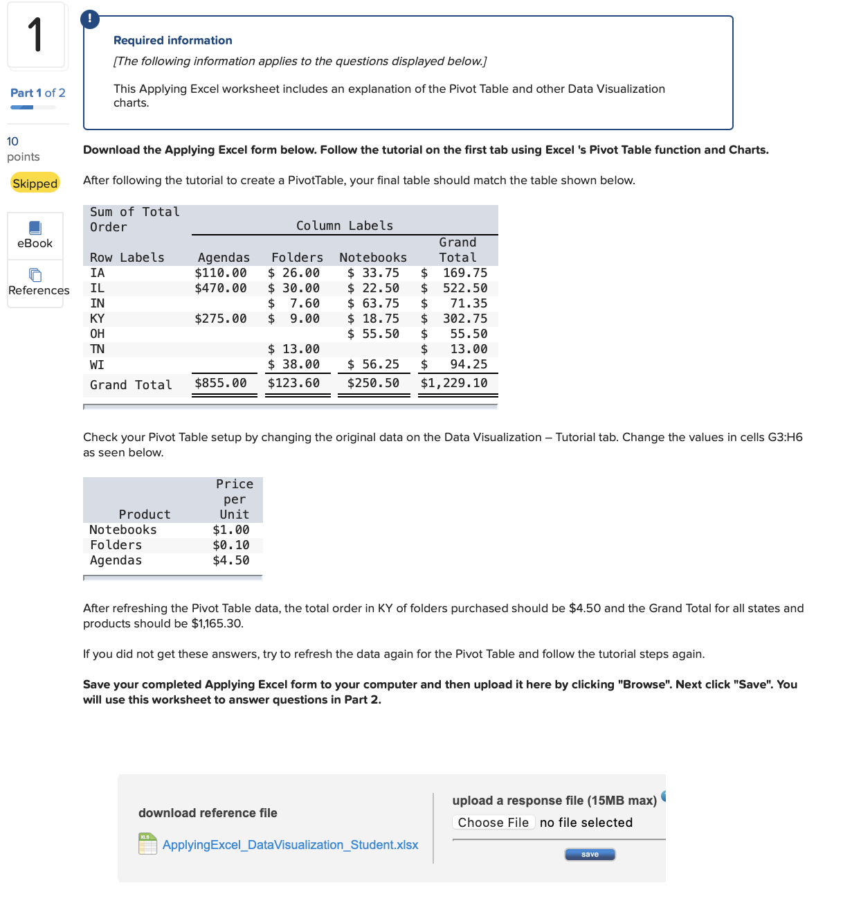 B C G H Data Tables - Student Office Warehouse
