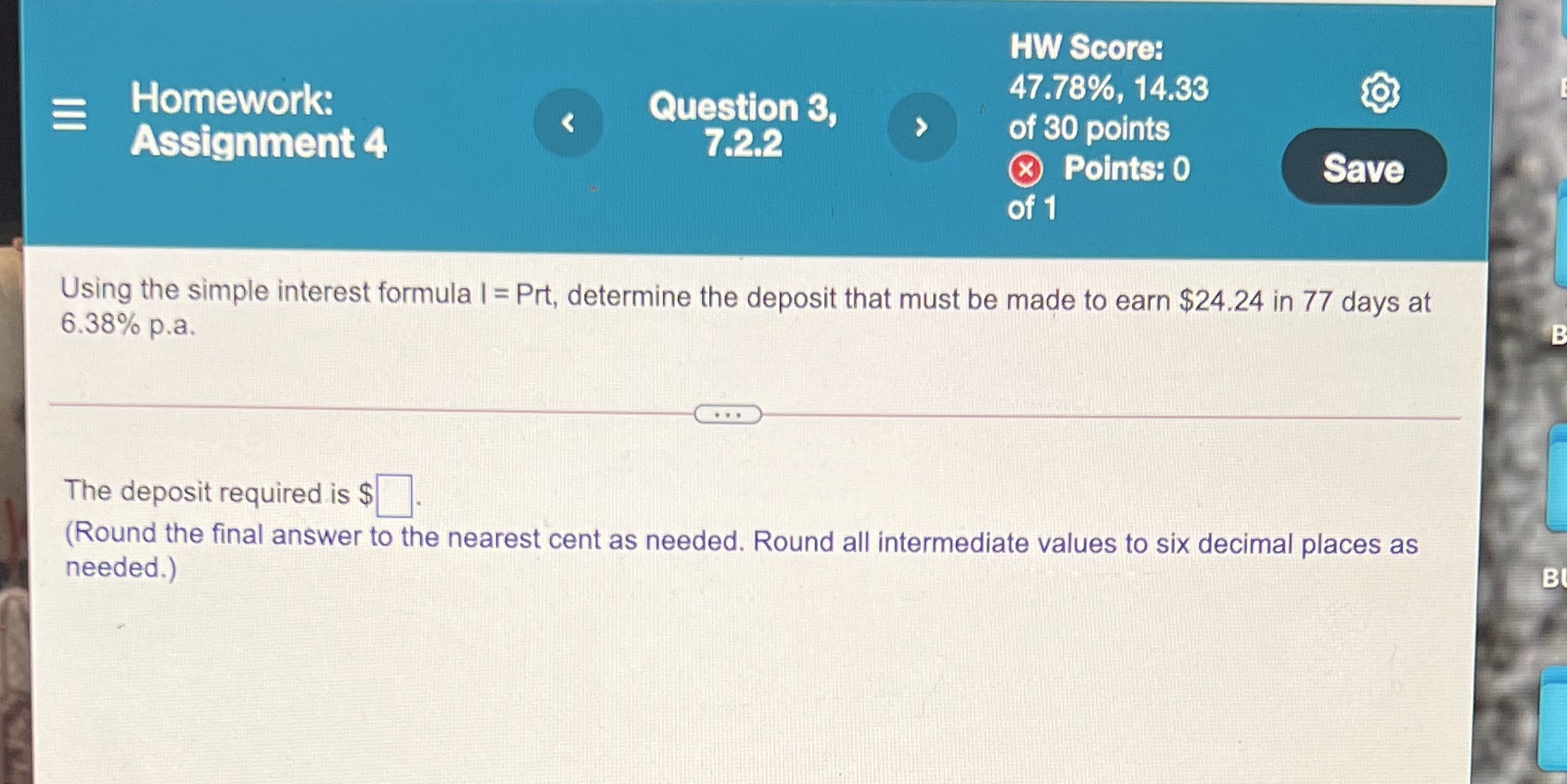 HW Score: Homework: Question 3, 47.78%, 14.33 E