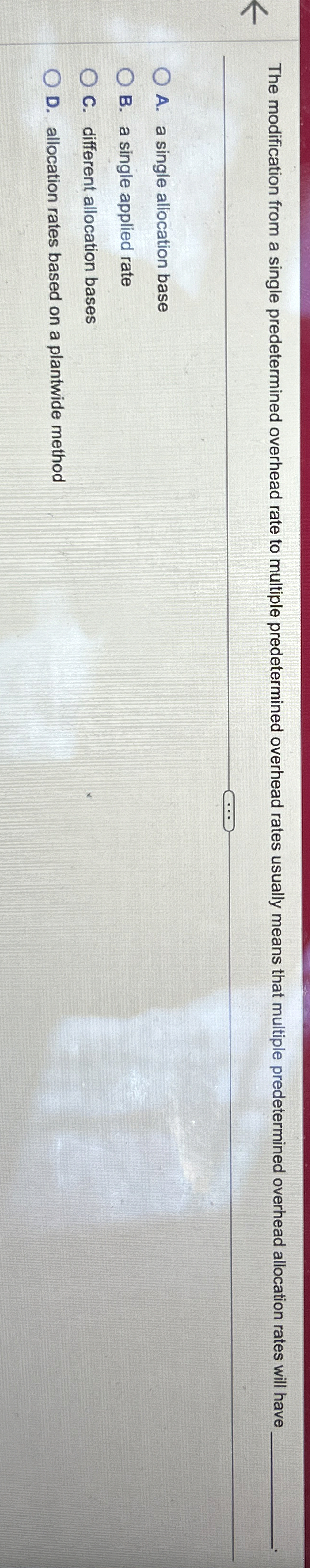 The modification from a single predetermined