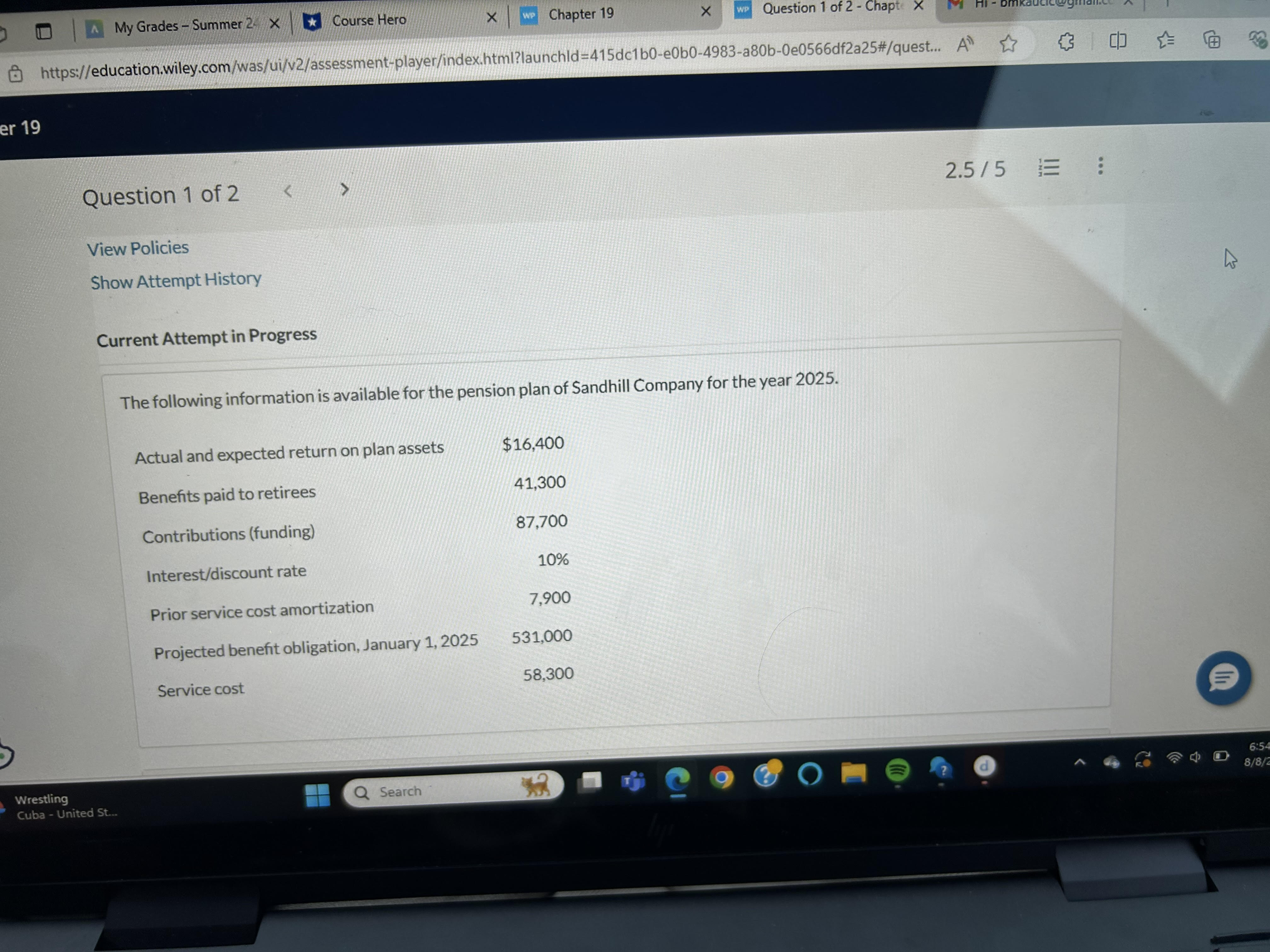 My Grades - Summer 2 X * Course Hero x WP Chapter