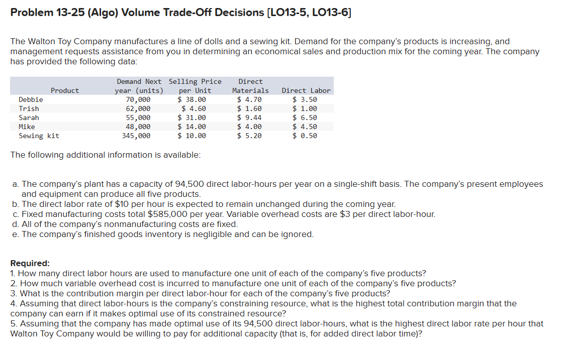 please help me with these questions Problem 13-25