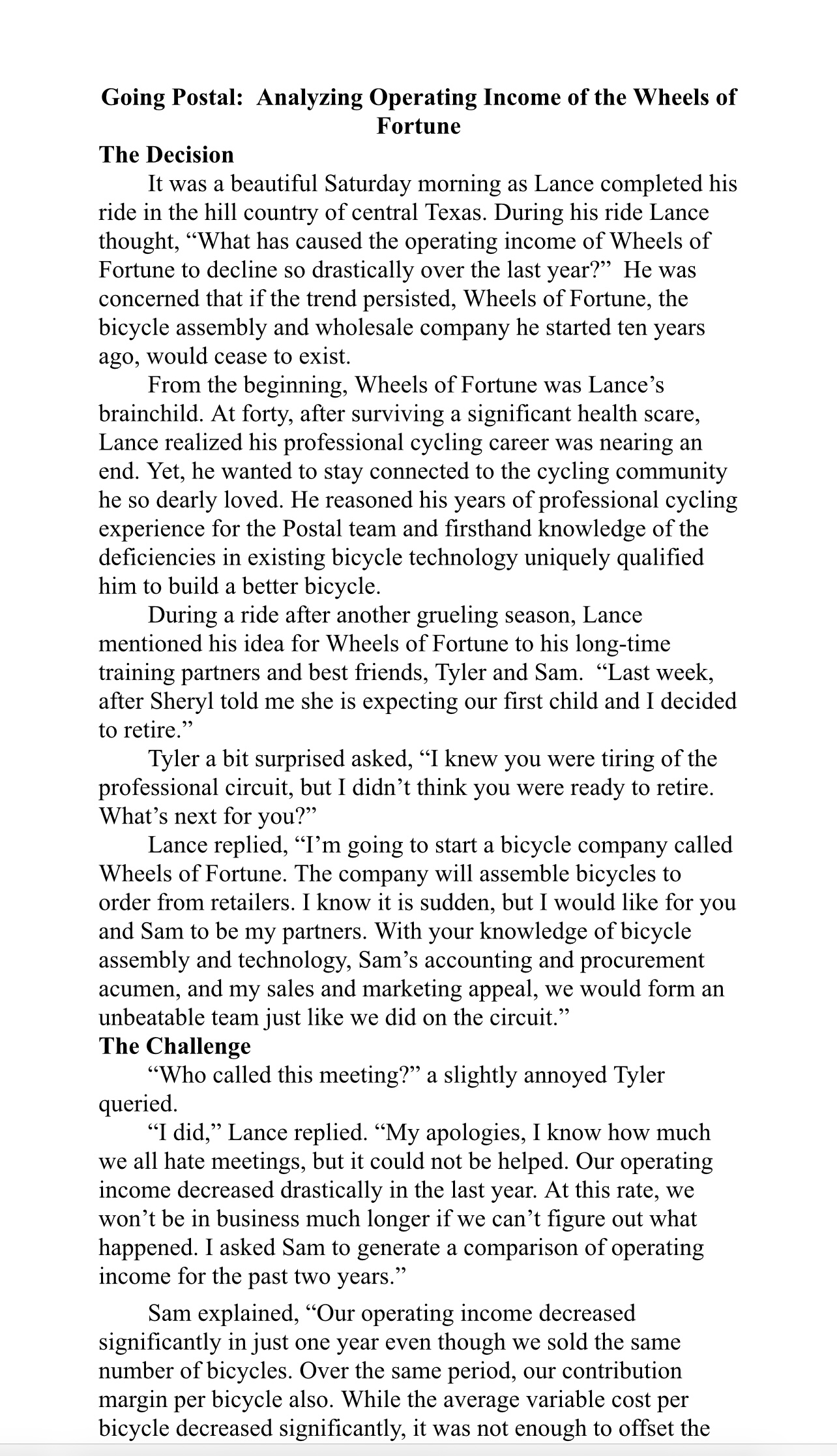 Create Tables and Label Each Question: Sales Mix