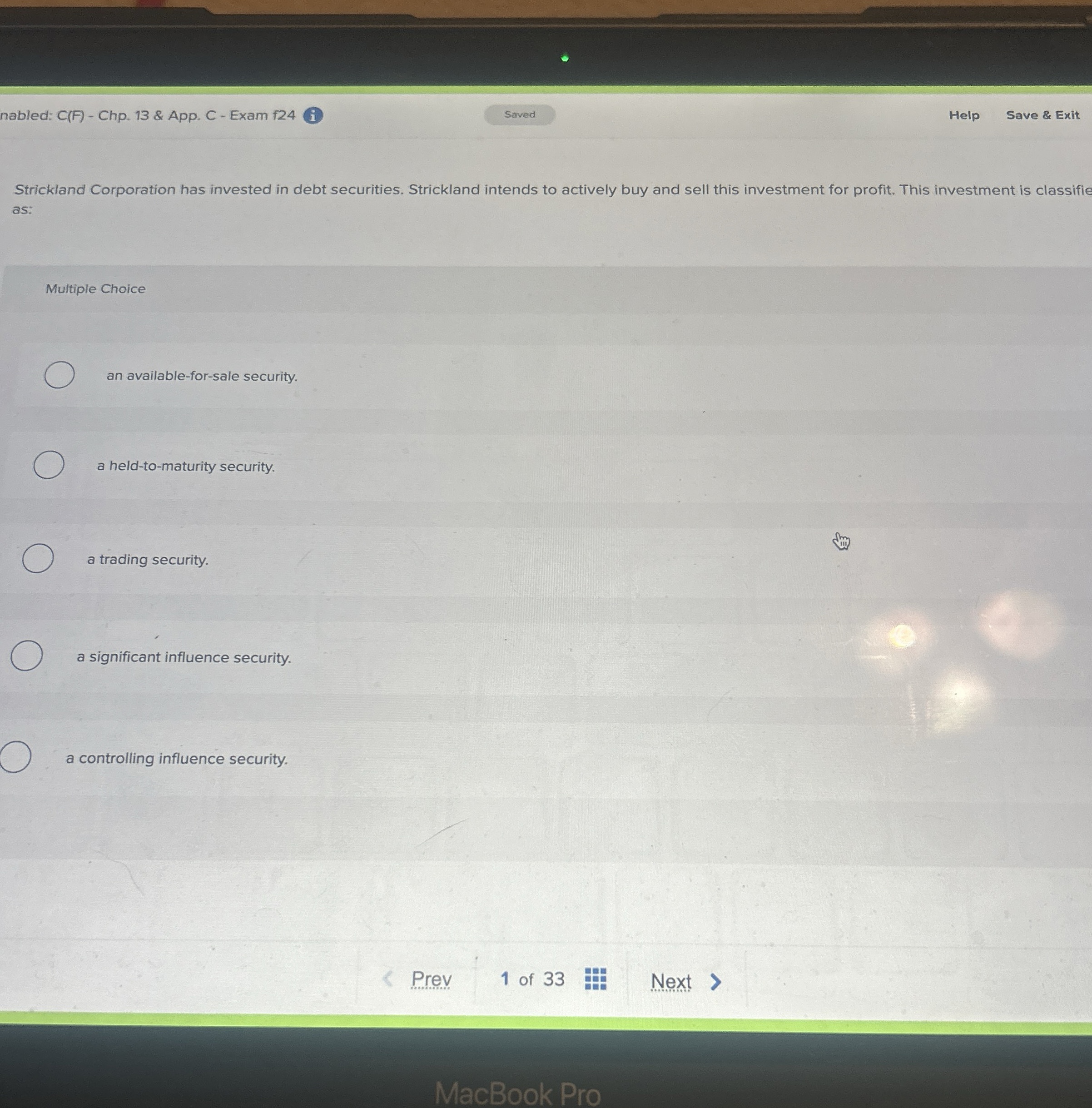 nabled: C ( F ) - Chp . 1 3 & App. C - Exam f 2 4