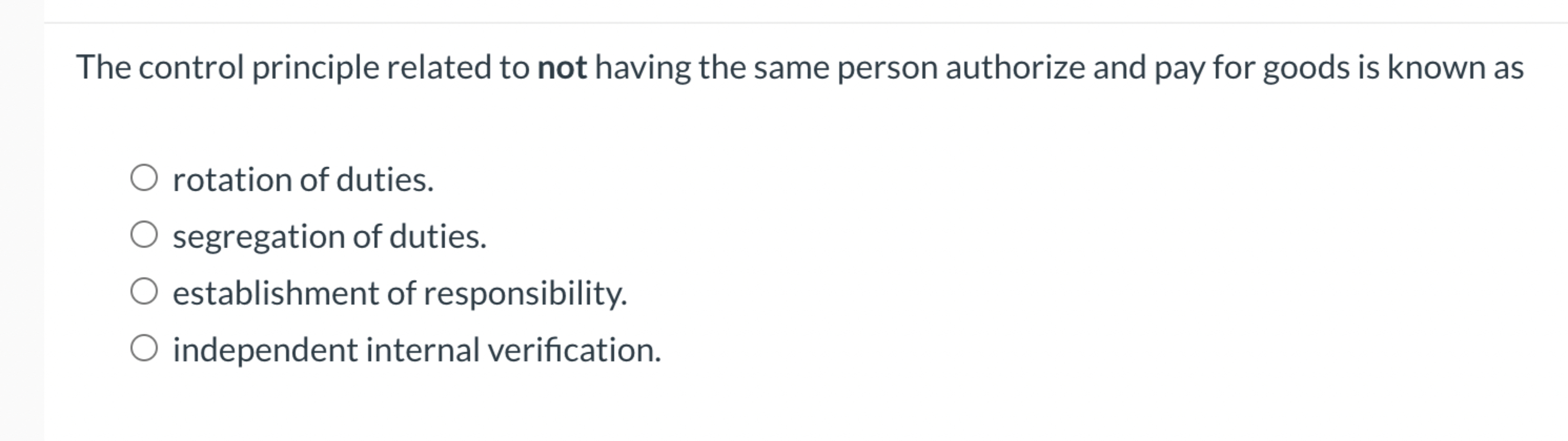 The control principle related to not having the