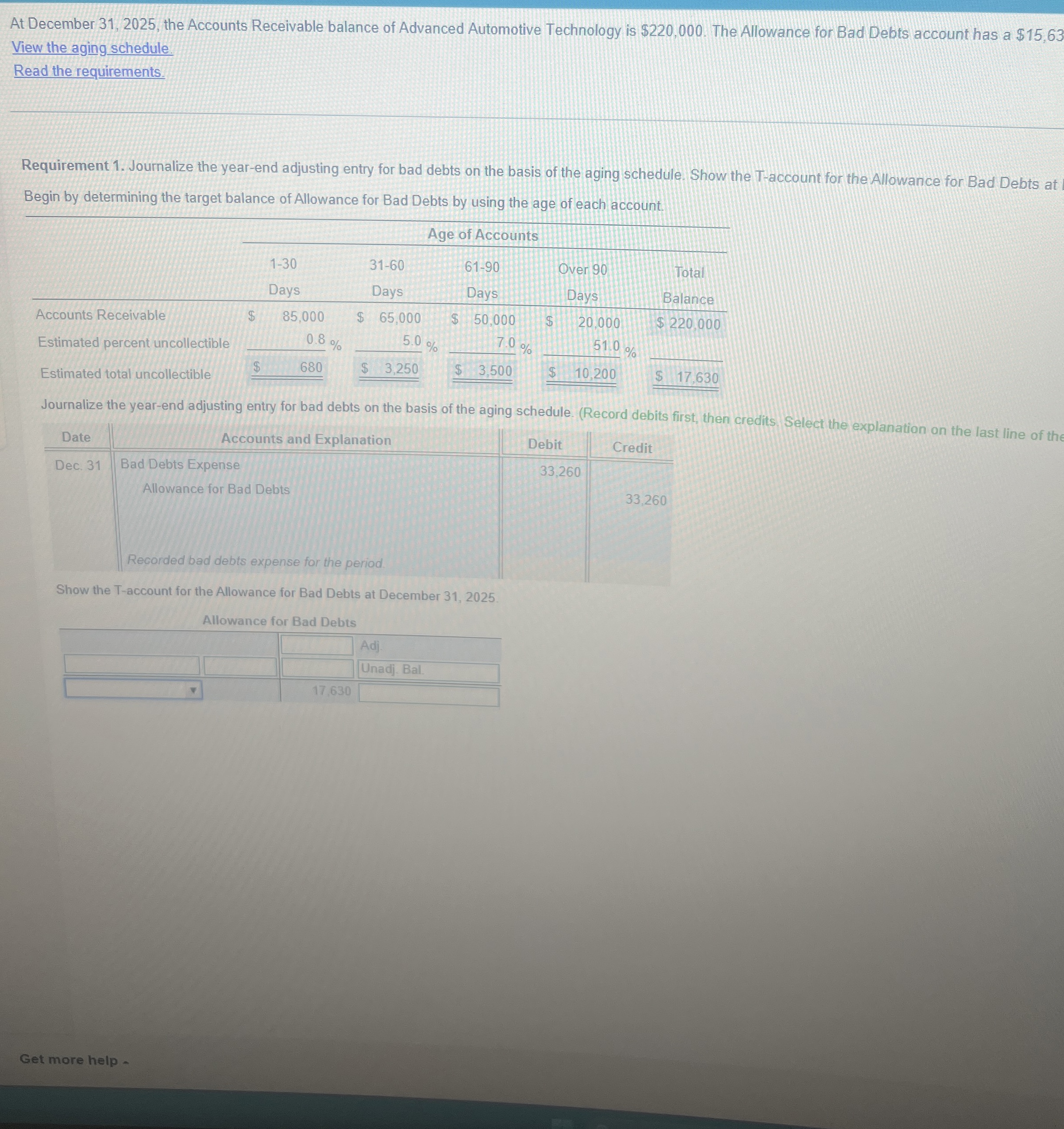 At December 3 1 , 2 0 2 5 , the Accounts